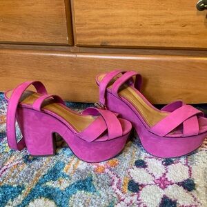 New Barbie pink Schutz platforms